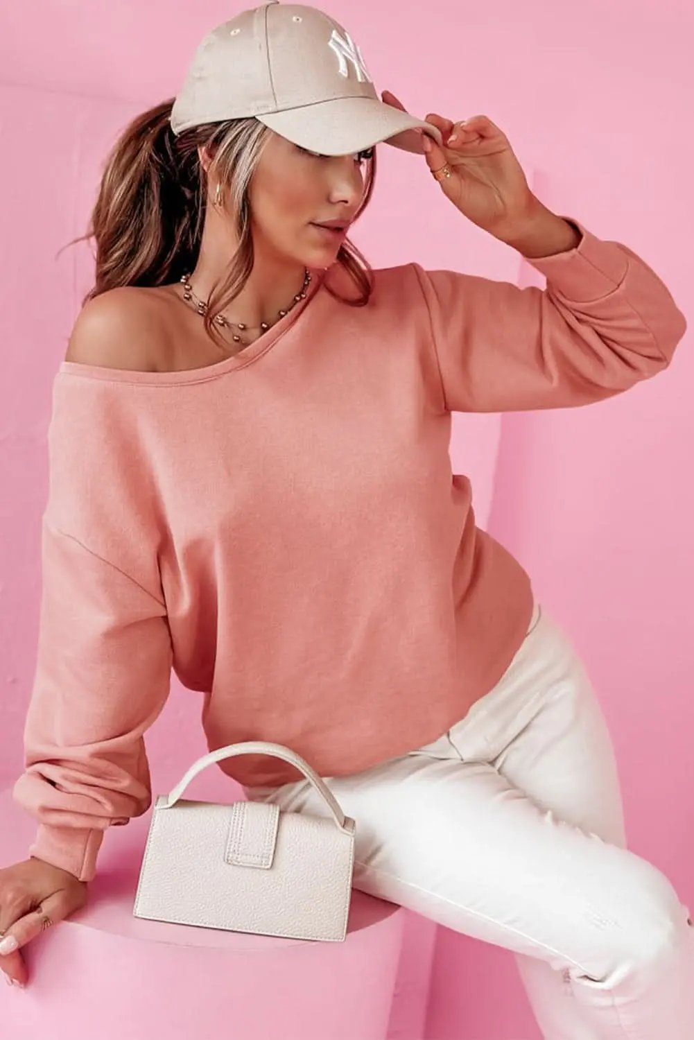 Pale chestnut back bow sweatshirt - Love Salve